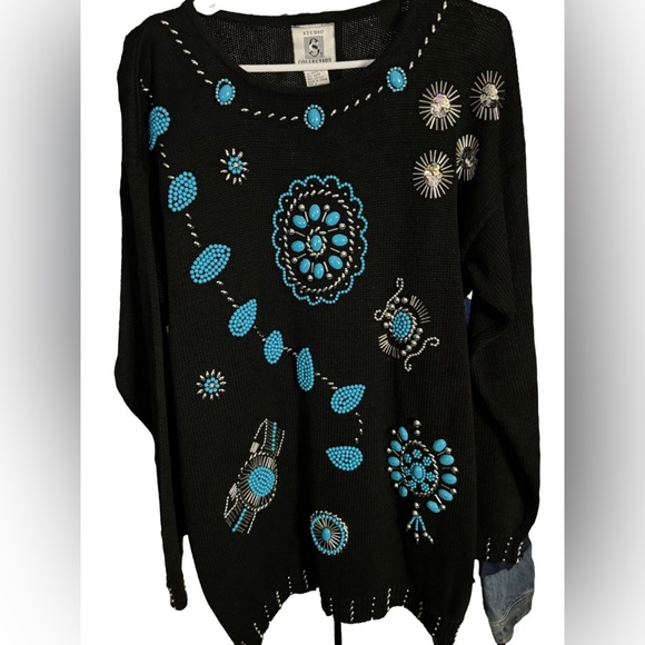 Vintage Sweaters - VTG Studio Collection Beaded Sweater